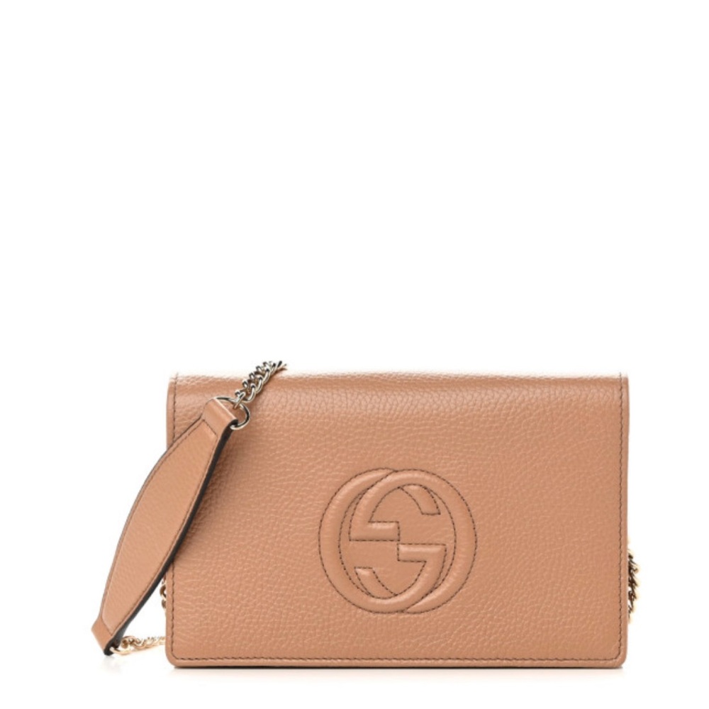 Gucci Soho Wallet with Removable Chain in Camel.